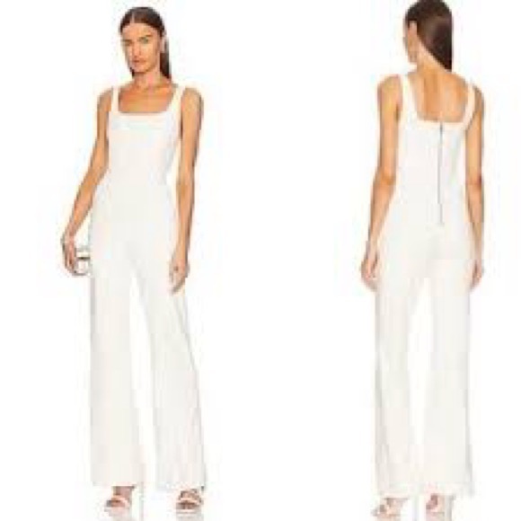 ✔️# 95B Brand new with tags Alice + Olivia Chelsea Faux Leather corset jumpsuit - Picture 2 of 15